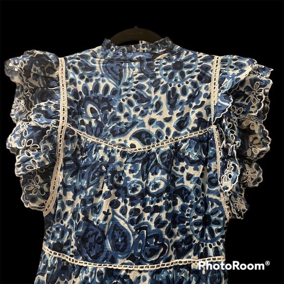 HOUSE OF HARLOW 1960 MELBA BLUE FLORAL MINI DRESS (NWT) SIZE SMALL - Picture 7 of 7